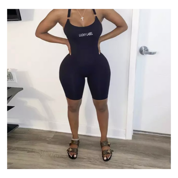 “Baddie” thick strap shorts jumpsuit (more colors)