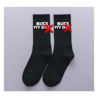 “Suck my D” socks