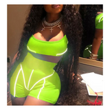 “Shay” reflector 2 piece short set (more colors)