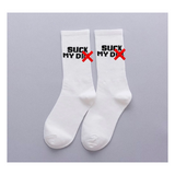 “Suck my D” socks