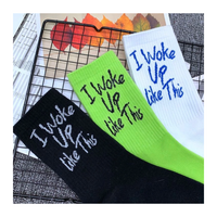 “Woke up like this” socks